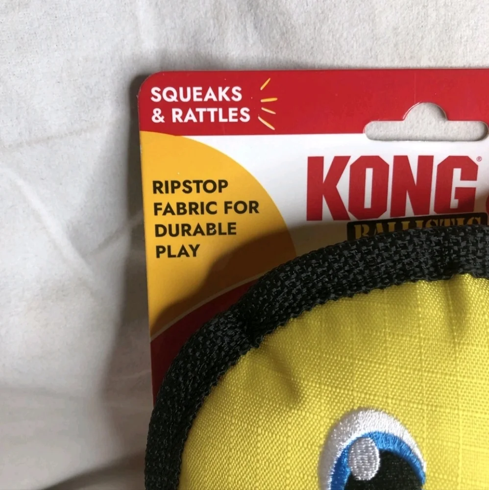 KONG Ballistic Yellow and Black Plush Toy